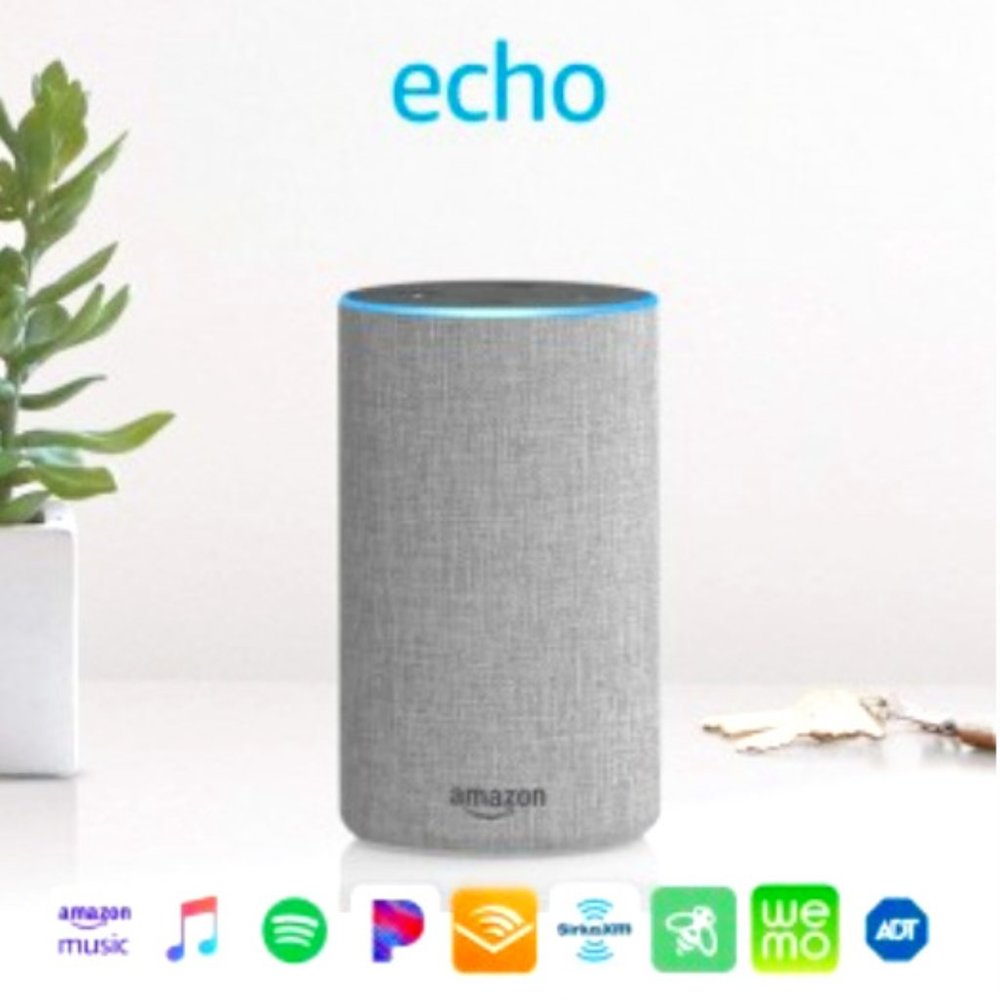 NEW Amazon Echo Gray Fabric Smart Speaker Alexa 2nd Gen NIB